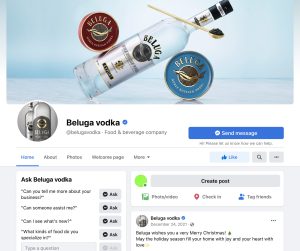 Beluga vodka Facebook page