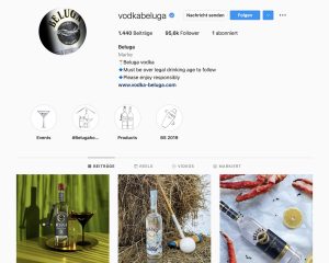 Beluga vodka Instagram account