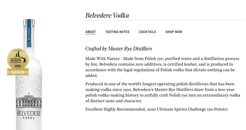 Belvedere vodka site