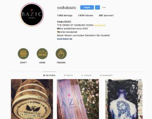 Bazic vodka Instagram account