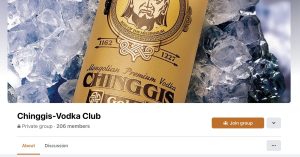 Chinggis vodka Facebook group