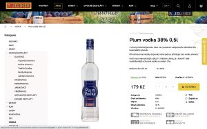Rudolf Jelinek Plum vodka in their e-shop