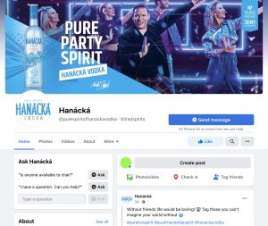 Hanacka vodka Facebook page