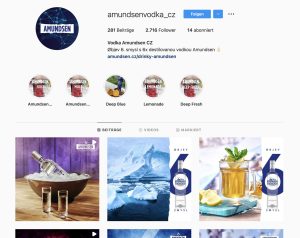 Amundsen vodka Instagram account