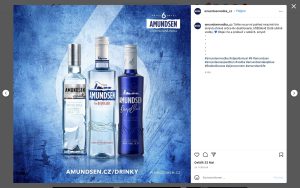Amundsen vodka brands on their Instagram page