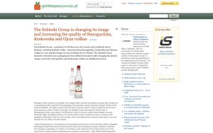 article about Starogardzka vodka on Gieldaspozywcza