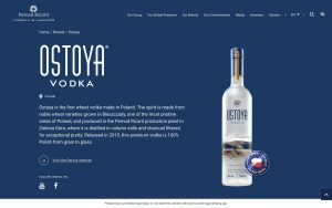 Ostoya vodka Pernod Ricard product page