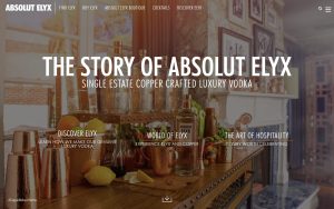 Absolut Elyx vodka website