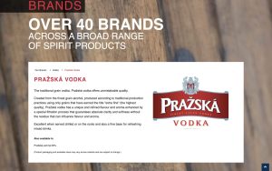 Pražská vodka product page on Stock
