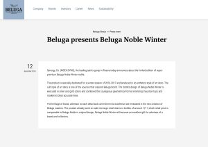 Beluga Noble Winter press release