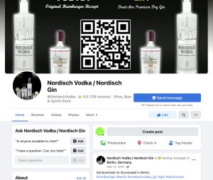 Nordisch vodka Facebook page